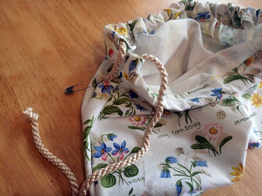 Upcycled Produce Bag Thread the Cord