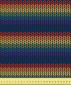 Wooly Dinos Blue Rainbow Knit
